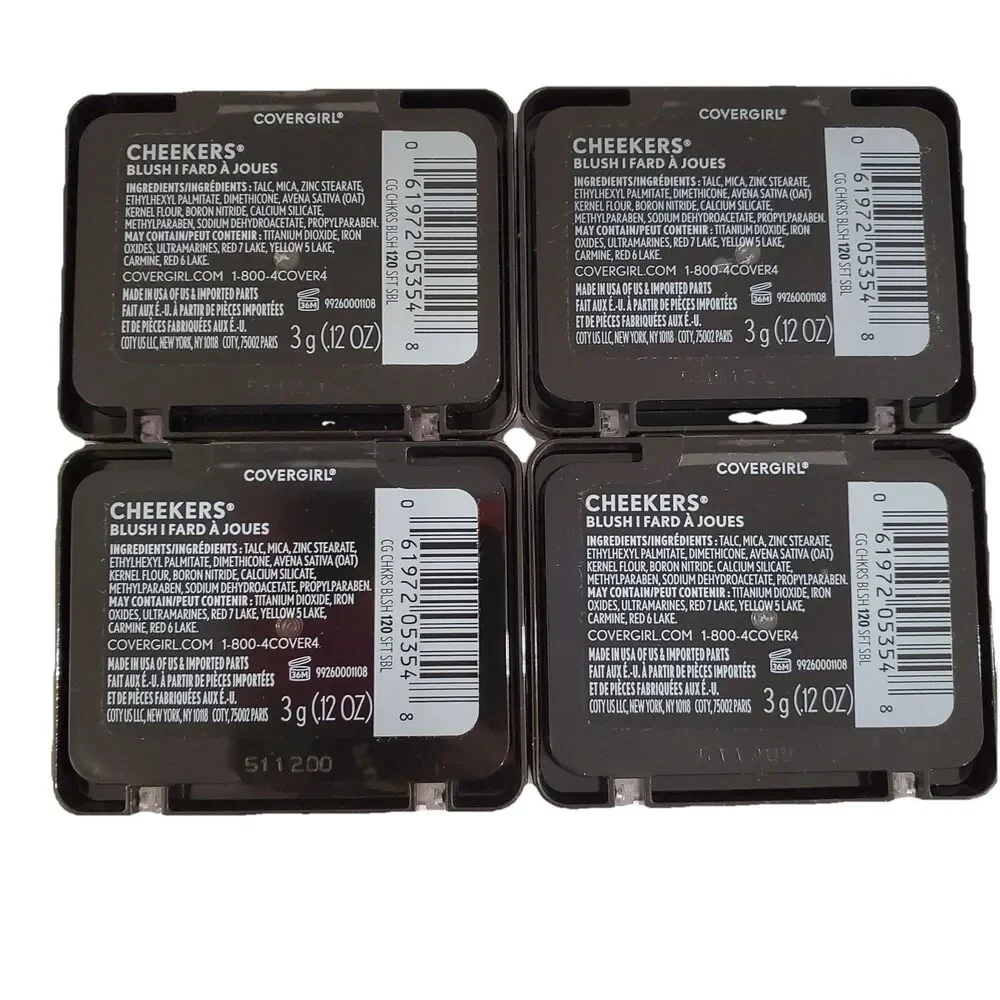 Lot of 4 Covergirl Cheekers Blush Sealed 0.12 oz Each 120 - Soft Sable New